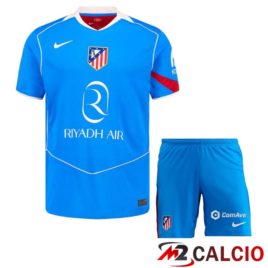 Insieme Maglie Calcio Atletico Madrid Terza + Pantaloncini 2025/2026 Insieme Maglie Calcio Atletico Madrid Terza + Pantaloncini 2025/2026