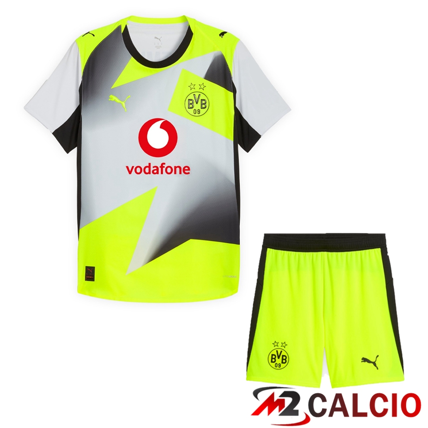 Insieme Maglie Calcio BVB Dortmund Seconda + Pantaloncini 2025/2026 Insieme Maglie Calcio BVB Dortmund Seconda + Pantaloncini 2025/2026