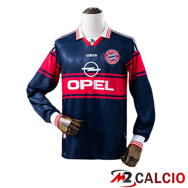 Maglie Calcio Bayern Monaco Retro Prima Manica Lunga Blu Reale 1997-1998 Maglie Calcio Bayern Monaco Retro Prima Manica Lunga Blu Reale 1997-1998
