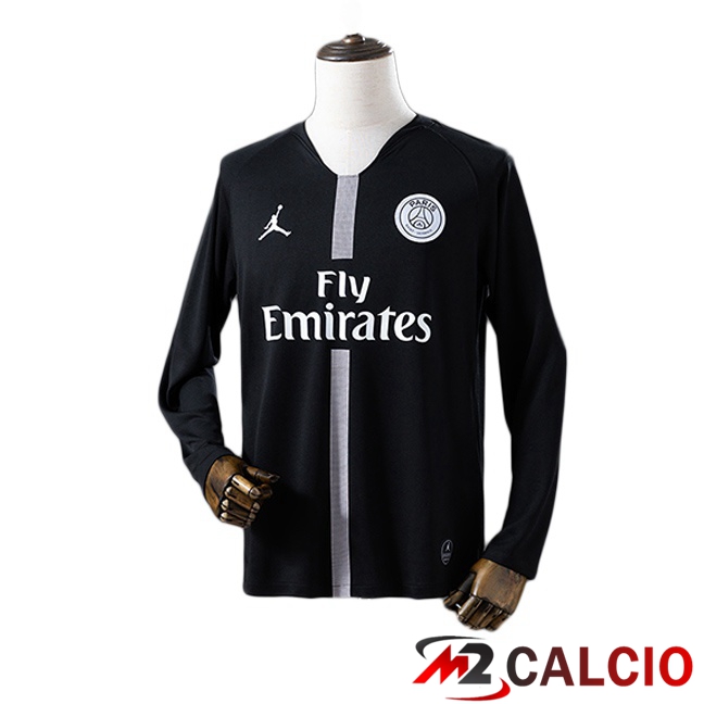 Maglie Calcio Paris PSG Retro Terza Manica Lunga Nero 2018-2019 Maglie Calcio Paris PSG Retro Terza Manica Lunga Nero 2018-2019