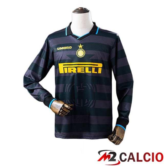 Maglie Calcio Inter Milan Retro Seconda Manica Lunga Nero 1997-1998 Maglie Calcio Inter Milan Retro Seconda Manica Lunga Nero 1997-1998