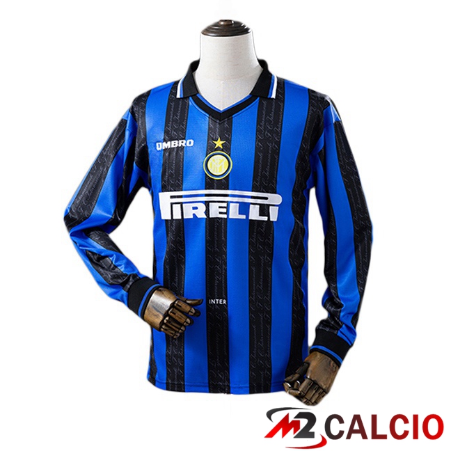 Maglie Calcio Inter Milan Retro Prima Manica Lunga Blu 1997-1998 Maglie Calcio Inter Milan Retro Prima Manica Lunga Blu 1997-1998