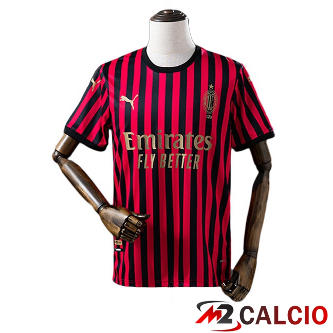 Maglie Calcio AC Milan Retro Edizione Del 120° Anniversario Rosso Nero Maglie Calcio AC Milan Retro Edizione Del 120° Anniversario Rosso Nero