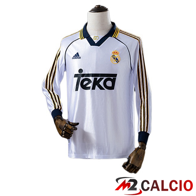 Maglie Calcio Real Madrid Retro Prima Manica Lunga Bianco 1998-2000 Maglie Calcio Real Madrid Retro Prima Manica Lunga Bianco 1998-2000