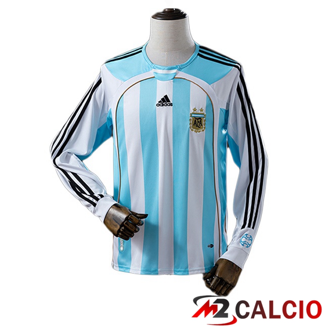 Maglie Calcio Argentina Retro Prima Manica Lunga Blu Bianco 2006 Maglie Calcio Argentina Retro Prima Manica Lunga Blu Bianco 2006