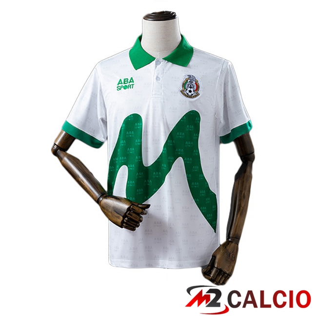 Maglie Calcio Messico Retro Seconda Bianco Verde 1995 Maglie Calcio Messico Retro Seconda Bianco Verde 1995