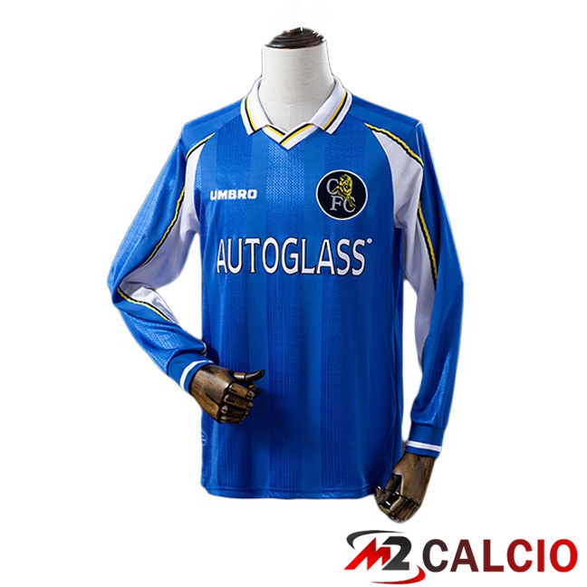 Maglie Calcio FC Chelsea Retro Prima Manica Lunga Blu 1997-1999 Maglie Calcio FC Chelsea Retro Prima Manica Lunga Blu 1997-1999