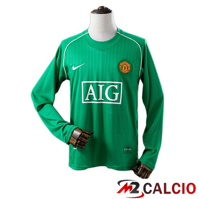 Maglie Calcio Manchester United Retro Portiere Manica Lunga Verde 2007-2008 Maglie Calcio Manchester United Retro Portiere Manica Lunga Verde 2007-2008