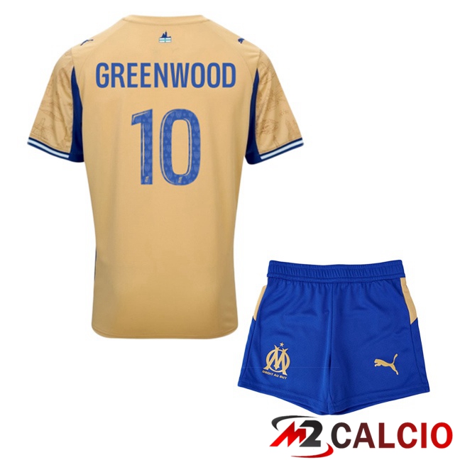 Maglie Calcio Marsiglia OM (GREENWOOD 10) Bambino Quarto Giallo 2025/2026