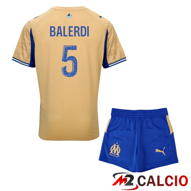 Maglie Calcio Marsiglia OM (BALERDI 5) Bambino Quarto Giallo 2025/2026
