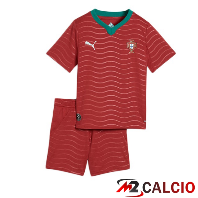 Maglie Calcio Portogallo Bambino Prima Rosso 2026/2027 Maglie Calcio Portogallo Bambino Prima Rosso 2026/2027