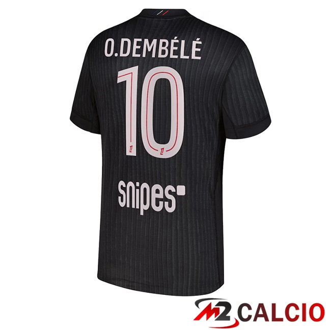 Maglie Calcio Paris PSG (O. Dembélé 10) Quarto Nero 2025/2026