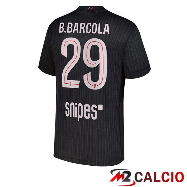 Maglie Calcio Paris PSG (B.Barcola 29) Quarto Nero 2025/2026 Maglie Calcio Paris PSG (B.Barcola 29) Quarto Nero 2025/2026