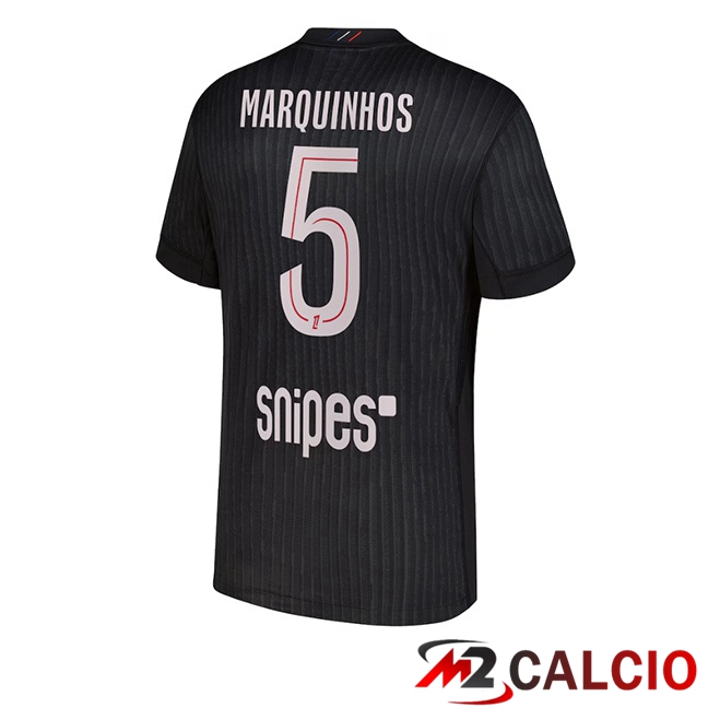 Maglie Calcio Paris PSG (Marquinhos 5) Quarto Nero 2025/2026