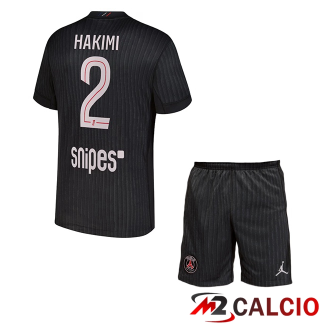 Maglie Calcio Paris PSG (Hakimi 2) Bambino Quarto Nero 2025/2026