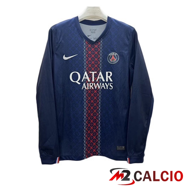 Maglie Calcio Paris PSG Prima Manica Lunga Blu Reale 2025/2026 Maglie Calcio Paris PSG Prima Manica Lunga Blu Reale 2025/2026