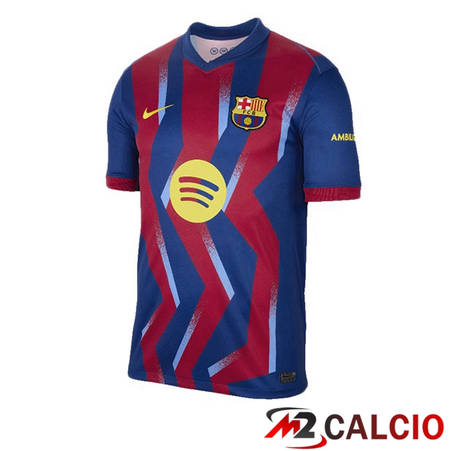 Maglie Calcio FC Barcellona Quarto Blu Rosso 2025/2026 Maglie Calcio FC Barcellona Quarto Blu Rosso 2025/2026