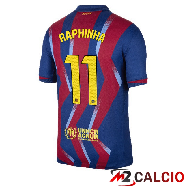Maglie Calcio FC Barcellona (RAPHINHA 11) Quarto Blu Rosso 2025/2026 Maglie Calcio FC Barcellona (RAPHINHA 11) Quarto Blu Rosso 2025/2026