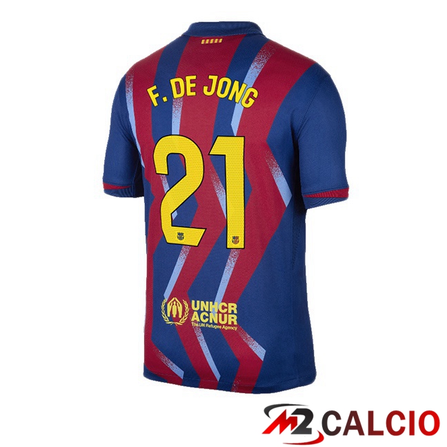 Maglie Calcio FC Barcellona (F. DE JONG 21) Quarto Blu Rosso 2025/2026 Maglie Calcio FC Barcellona (F. DE JONG 21) Quarto Blu Rosso 2025/2026