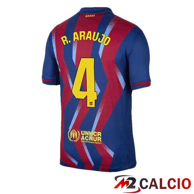 Maglie Calcio FC Barcellona (R. ARAUJO 4) Quarto Blu Rosso 2025/2026 Maglie Calcio FC Barcellona (R. ARAUJO 4) Quarto Blu Rosso 2025/2026