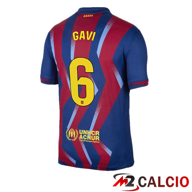 Maglie Calcio FC Barcellona (GAVI 6) Quarto Blu Rosso 2025/2026 Maglie Calcio FC Barcellona (GAVI 6) Quarto Blu Rosso 2025/2026
