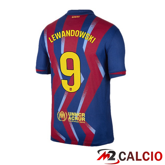 Maglie Calcio FC Barcellona (LEWANDOWSKI 9) Quarto Blu Rosso 2025/2026 Maglie Calcio FC Barcellona (LEWANDOWSKI 9) Quarto Blu Rosso 2025/2026