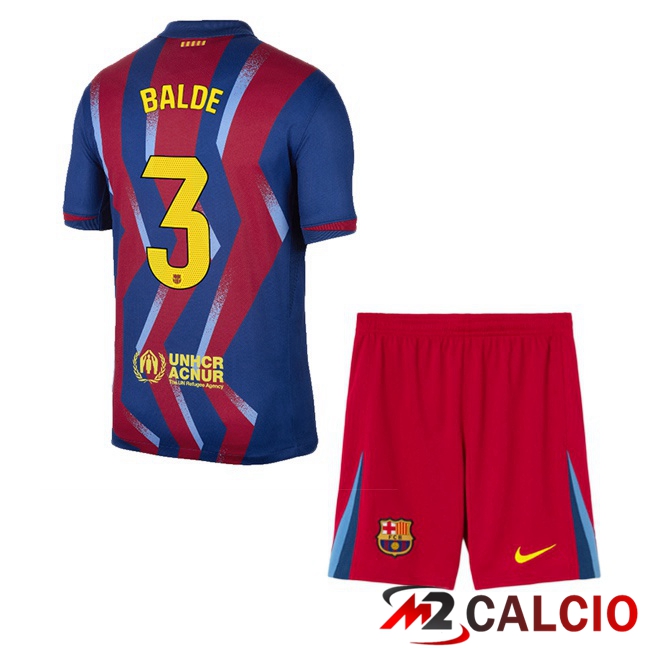 Maglie Calcio FC Barcellona (BALDE 3) Bambino Quarto Blu Rosso 2025/2026
