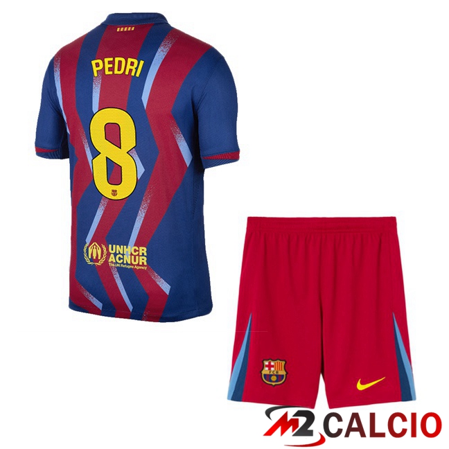 Maglie Calcio FC Barcellona (PEDRI 8) Bambino Quarto Blu Rosso 2025/2026