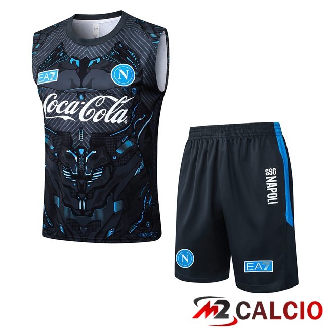 Canotta Allenamento SSC Napoli + Pantaloncini Nero 2025/2026
