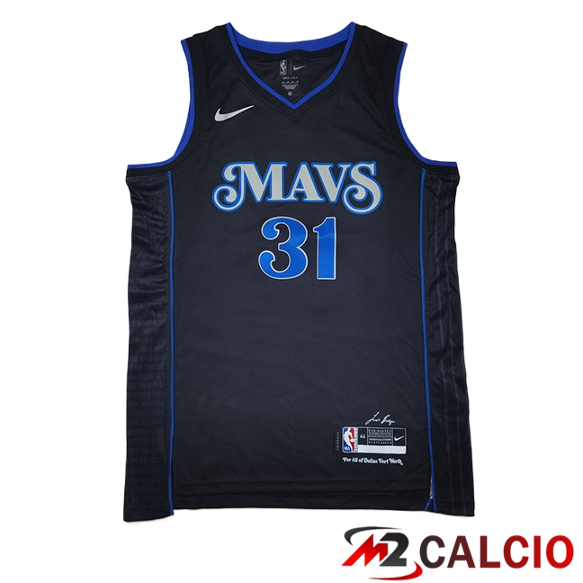 Maglie Dallas Mavericks (THOMPSON #31) 2024/2025 Nero/Blu Maglie Dallas Mavericks (THOMPSON #31) 2024/2025 Nero/Blu