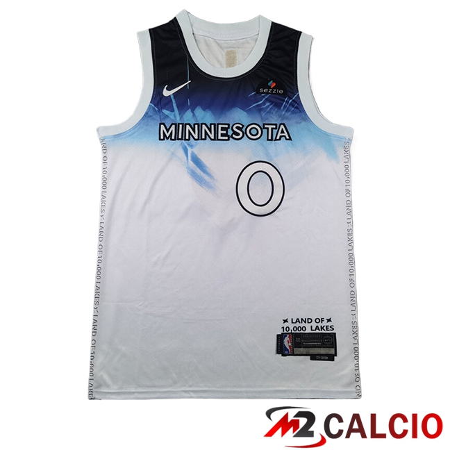 Maglie Minnesota Timberwolves (DIVINCENZO #0) 2024/2025 Bianco/Blu Maglie Minnesota Timberwolves (DIVINCENZO #0) 2024/2025 Bianco/Blu