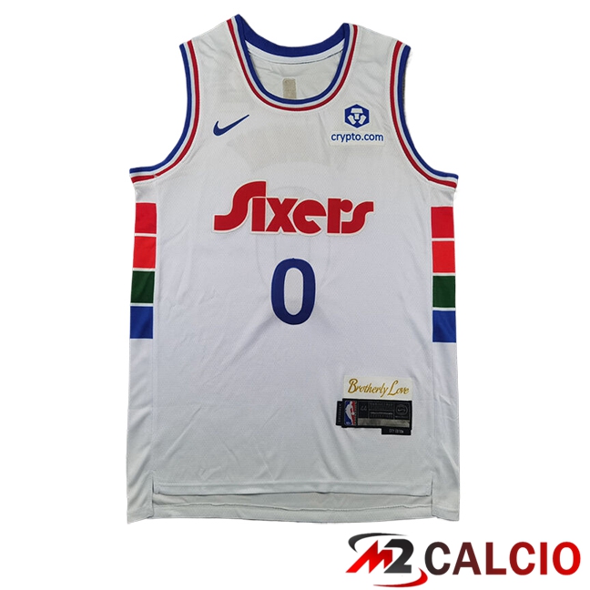 Maglie Philadelphia 76ers (MAXEY #0) 2024/2025 Bianco Maglie Philadelphia 76ers (MAXEY #0) 2024/2025 Bianco