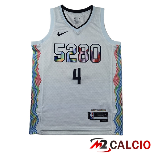 Maglie Denver Nuggets (WESTBROOK #4) 2025/2026 Bianco/Nero Maglie Denver Nuggets (WESTBROOK #4) 2025/2026 Bianco/Nero