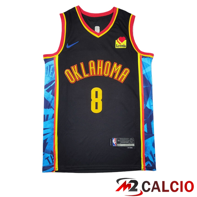 Maglie Oklahoma City Thunder (WILLIAMS #8) 2024/2025 Nero/Giallo/Blu Maglie Oklahoma City Thunder (WILLIAMS #8) 2024/2025 Nero/Giallo/Blu