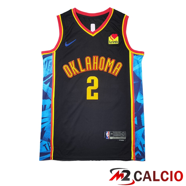 Maglie Oklahoma City Thunder (GIL GEOUS-ALEXANDER #2) 2024/2025 Nero/Giallo/Blu Maglie Oklahoma City Thunder (GIL GEOUS-ALEXANDER #2) 2024/2025 Nero/Giallo/Blu