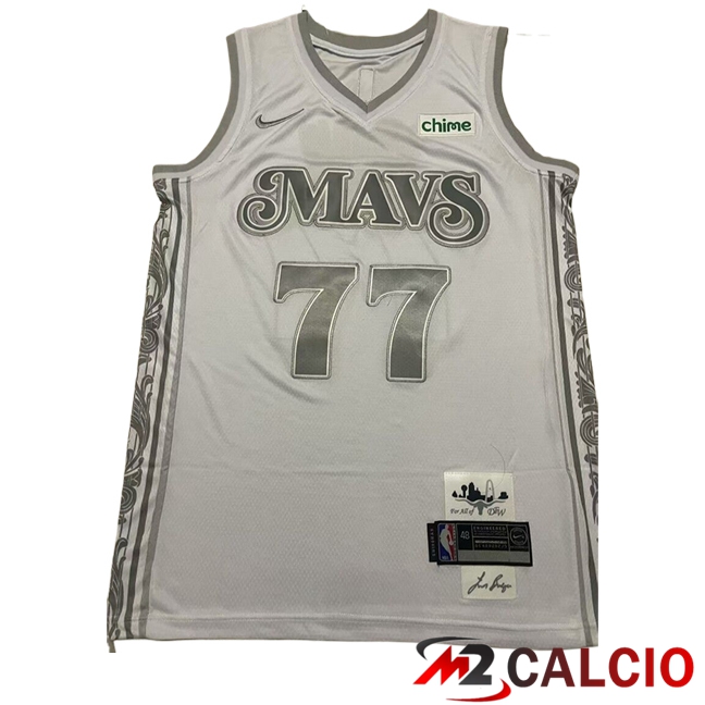 Maglie Dallas Mavericks (DONČIĆ #77) 2024/2025 Bianco/Grigio Maglie Dallas Mavericks (DONČIĆ #77) 2024/2025 Bianco/Grigio