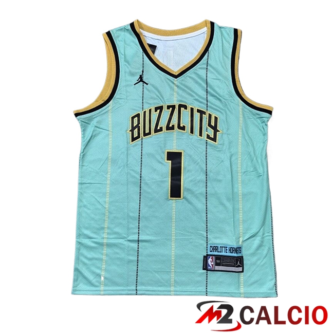 Maglie Charlotte Hornets (BALL #1) 2024/2025 Verde/Nero/Giallo Maglie Charlotte Hornets (BALL #1) 2024/2025 Verde/Nero/Giallo