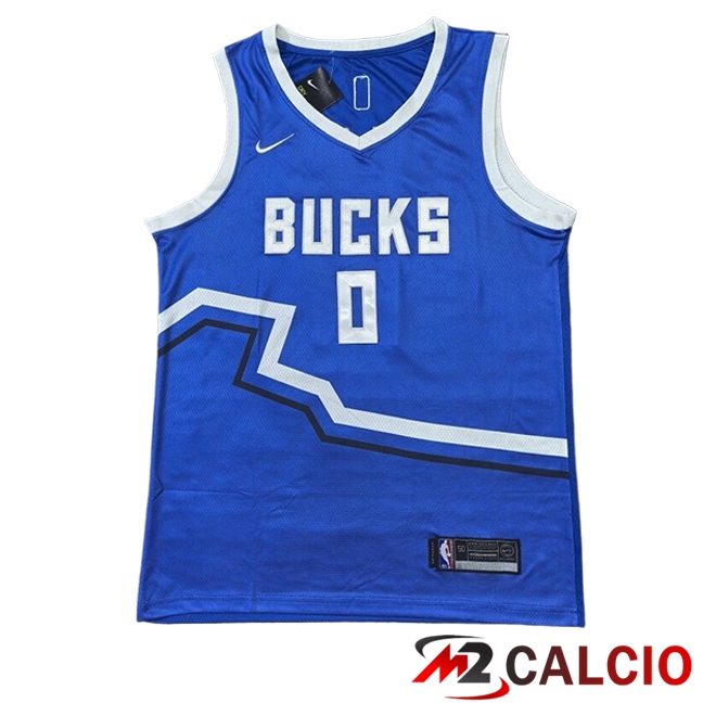 Maglie Milwaukee Bucks (LILLARD #0) 2024/2025 Blu/Bianco Maglie Milwaukee Bucks (LILLARD #0) 2024/2025 Blu/Bianco