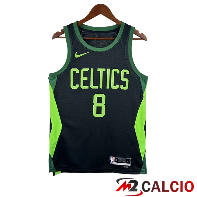 Maglie Boston Celtics (PORZINGIS #8) 2024/2025 Nero/Verde - MD.2 Maglie Boston Celtics (PORZINGIS #8) 2024/2025 Nero/Verde - MD.2