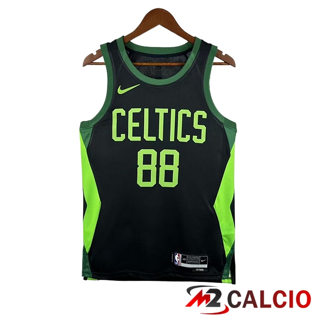 Maglie Boston Celtics (QUETA #88) 2024/2025 Nero/Verde Maglie Boston Celtics (QUETA #88) 2024/2025 Nero/Verde
