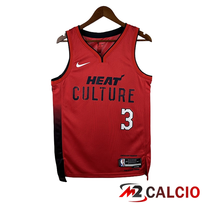 Maglie Miami Heat (WADE #3) 2024/2025 Rosso/Nero Maglie Miami Heat (WADE #3) 2024/2025 Rosso/Nero