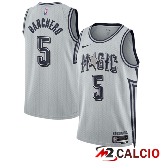 Maglie Orlando Magic (BANCHERO #5) 2024/2025 Bianco/Grigio Maglie Orlando Magic (BANCHERO #5) 2024/2025 Bianco/Grigio