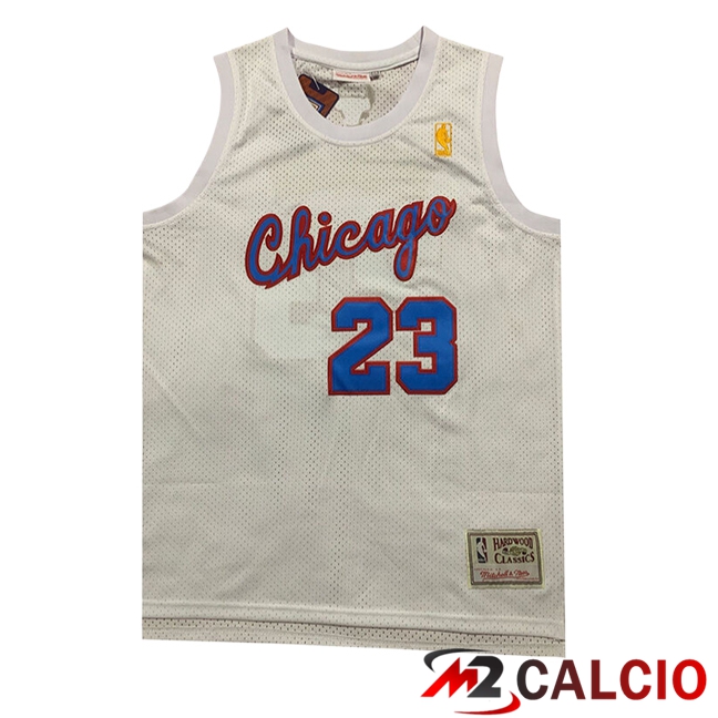 Maglie Chicago Bulls (JORDAN #23) 2024/2025 Bianco/Blu Maglie Chicago Bulls (JORDAN #23) 2024/2025 Bianco/Blu