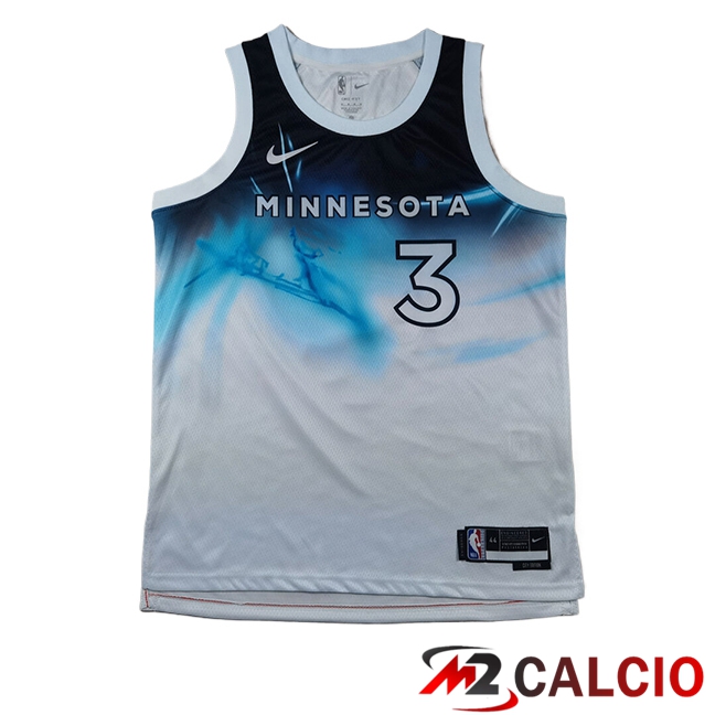 Maglie Minnesota Timberwolves (McDANIELS #3) 2024/2025 Bianco/Blu - MD.3 Maglie Minnesota Timberwolves (McDANIELS #3) 2024/2025 Bianco/Blu - MD.3
