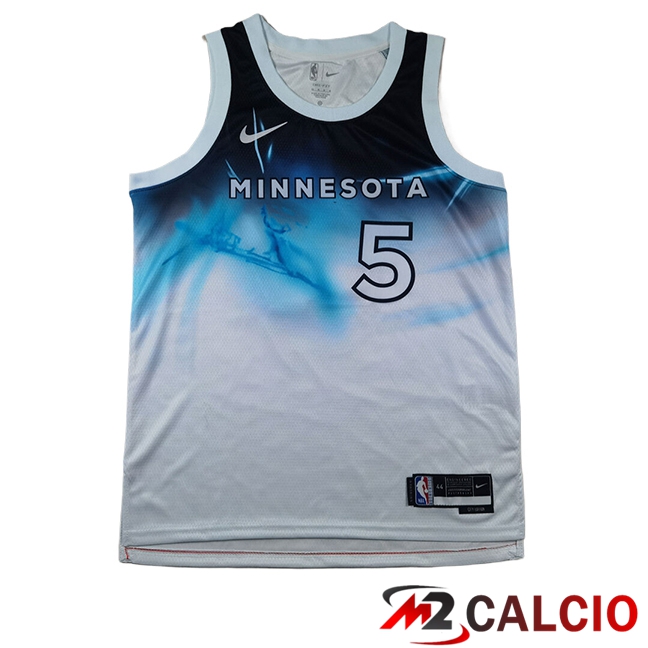 Maglie Minnesota Timberwolves (EDWARDS #5) 2024/2025 Bianco/Blu - MD.4 Maglie Minnesota Timberwolves (EDWARDS #5) 2024/2025 Bianco/Blu - MD.4