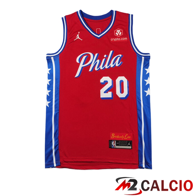 Maglie Philadelphia 76ers (McCAIN #20) 2024/2025 Rosso/Blu Maglie Philadelphia 76ers (McCAIN #20) 2024/2025 Rosso/Blu