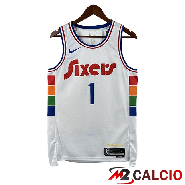 Maglie Philadelphia 76ers (HARDEN #1) 2024/2025 Bianco Maglie Philadelphia 76ers (HARDEN #1) 2024/2025 Bianco
