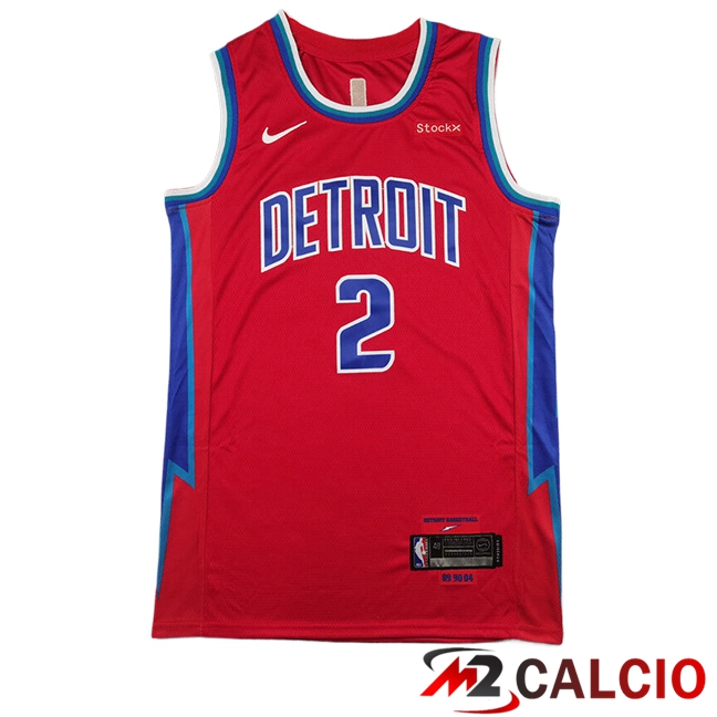 Maglie Detroit Pistons (CUNNINGHAM #2) 2025/2026 Rosso/Blu Maglie Detroit Pistons (CUNNINGHAM #2) 2025/2026 Rosso/Blu