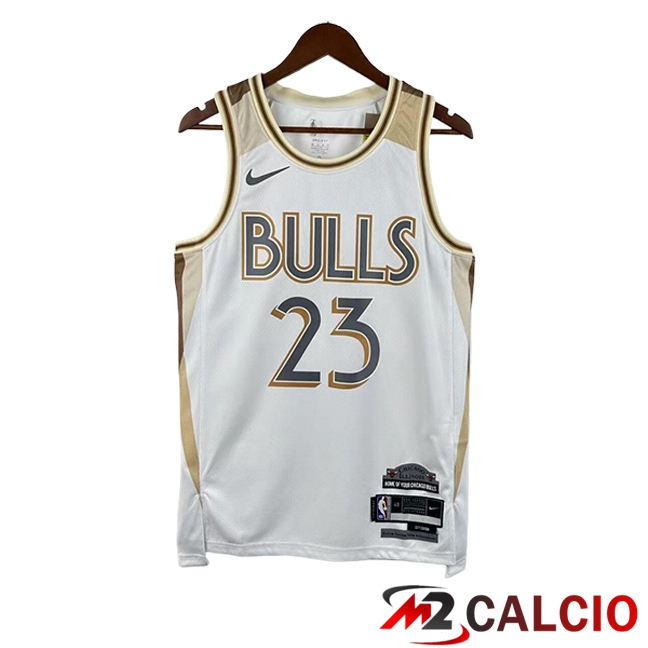 Maglie Chicago Bulls (JORDAN #8) 2025/2026 Bianco/Giallo Maglie Chicago Bulls (JORDAN #8) 2025/2026 Bianco/Giallo