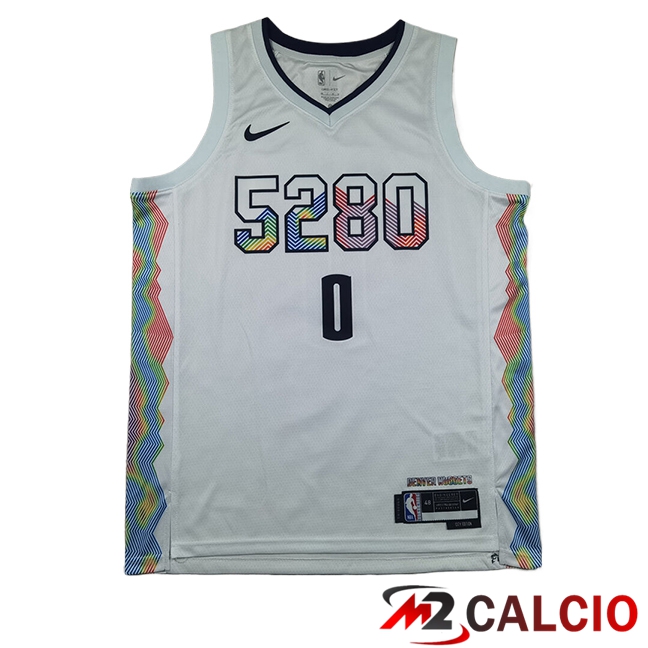 Maglie Denver Nuggets (BRAUN #0) 2025/2026 Bianco/Nero Maglie Denver Nuggets (BRAUN #0) 2025/2026 Bianco/Nero